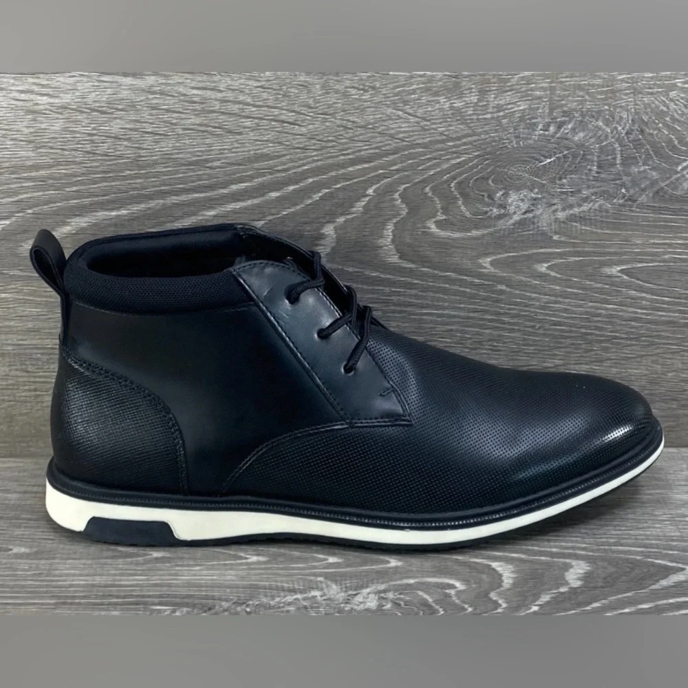 Aldo Mens 8‎ M Black Chukka Dress Boot Shoes Lace